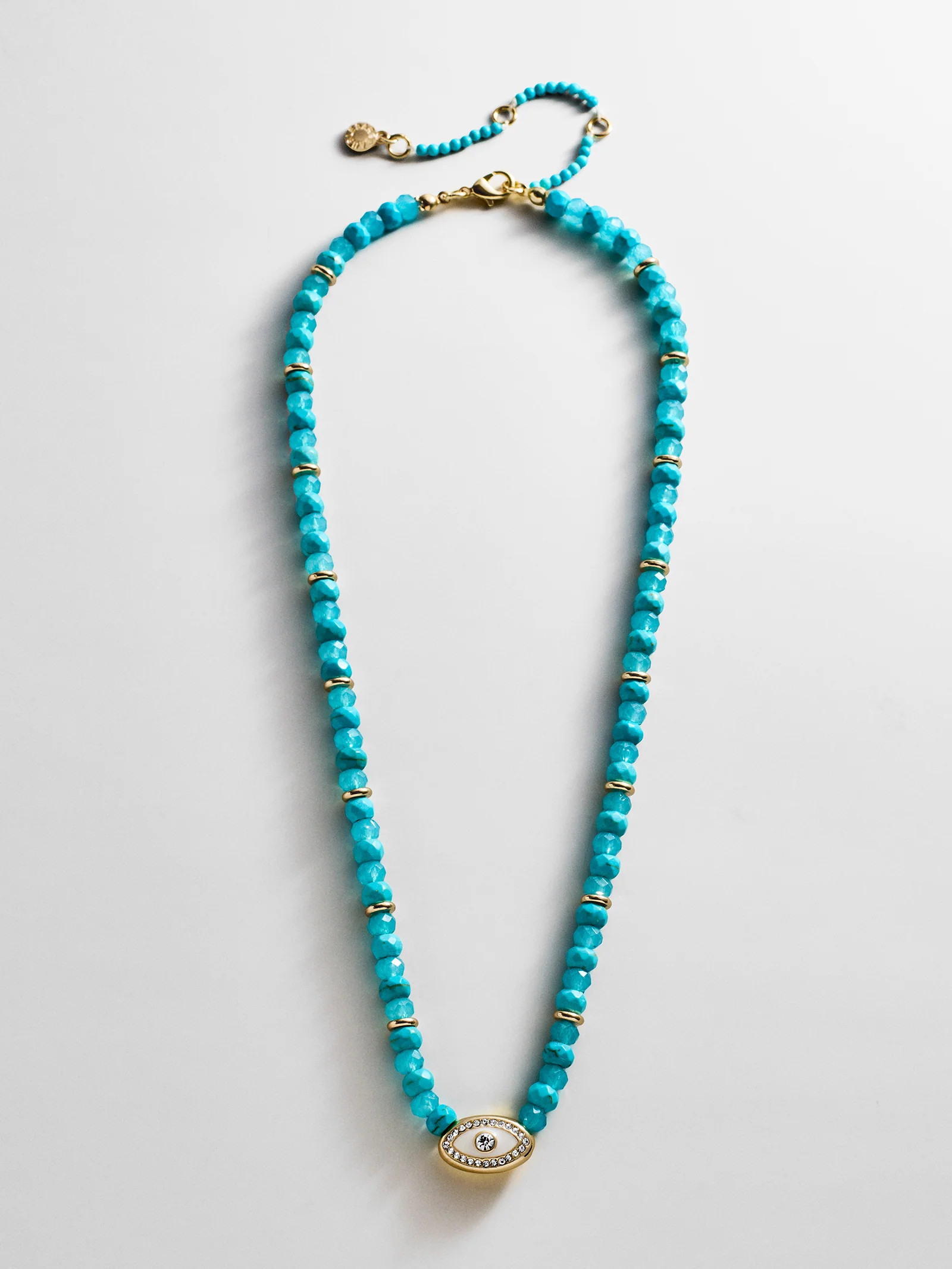 Positive View Semi-Precious Evil Eye Necklace - Turquoise | BaubleBar