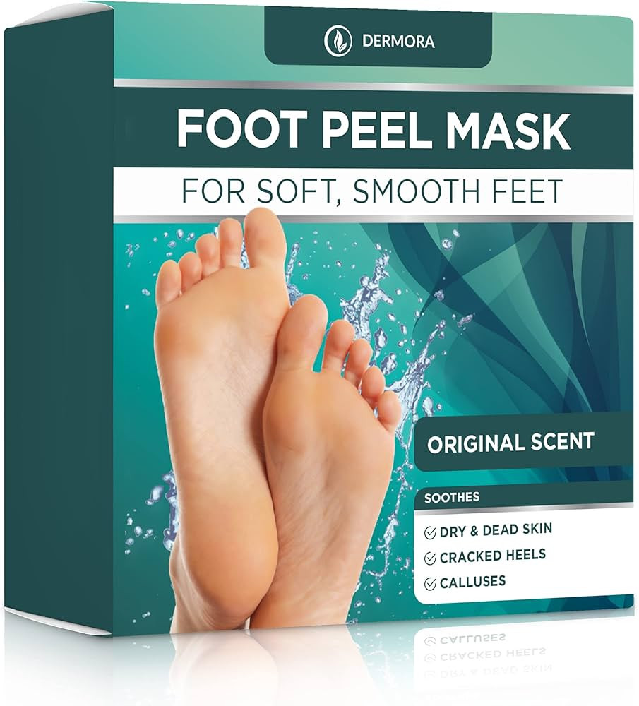 DERMORA Foot Peel Mask - 2 Pack of Regular Size Skin Exfoliating Foot Masks for Dry, Cracked Feet... | Amazon (US)