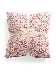 20x20 2pk Floral Hand Printed Reversible Pillows | TJ Maxx