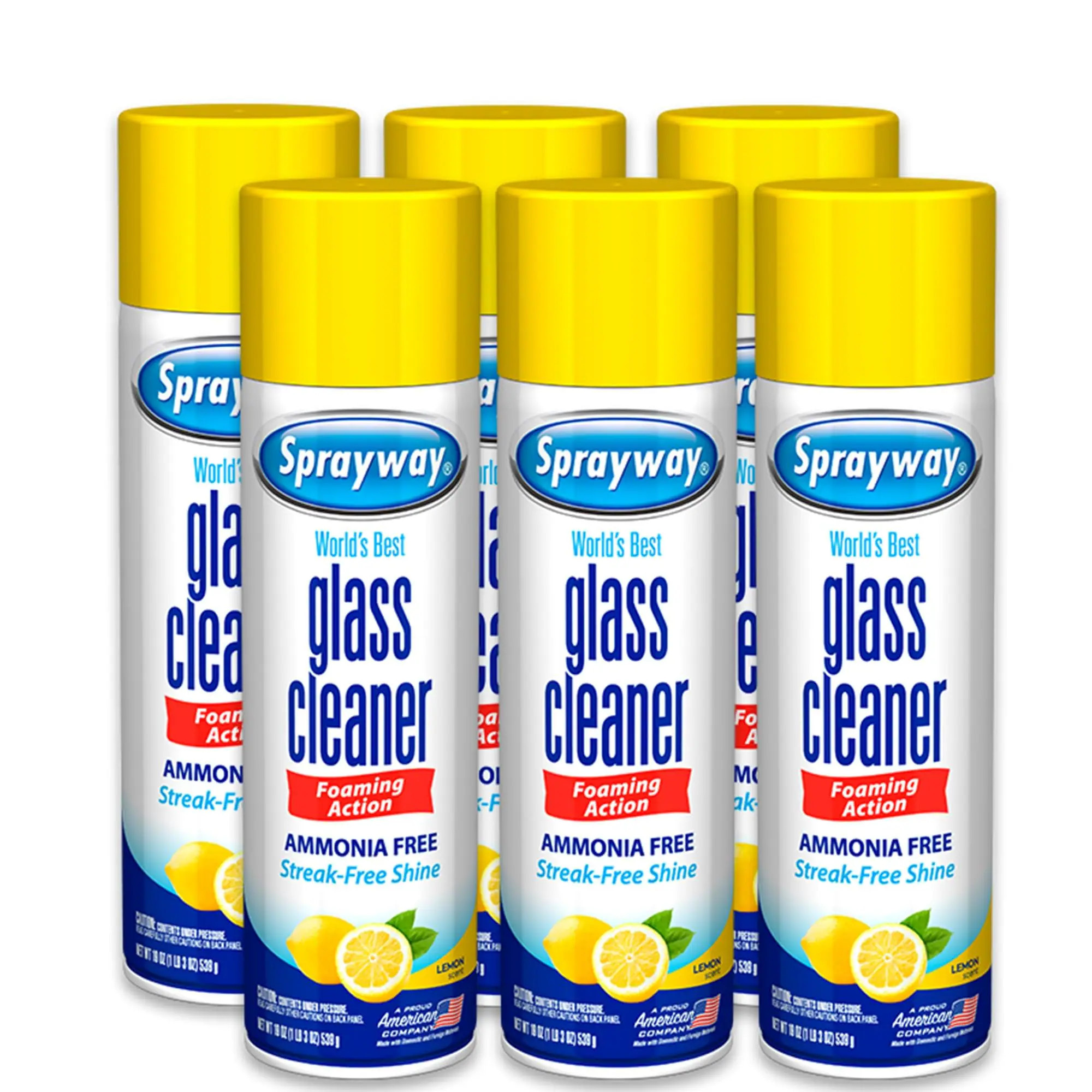 Sprayway Lemon Scent Foaming Glass Cleaner - Ammonia-Free Streakless 19oz Spray (Pack of 6) | SW5028R-6 | Lowe's
