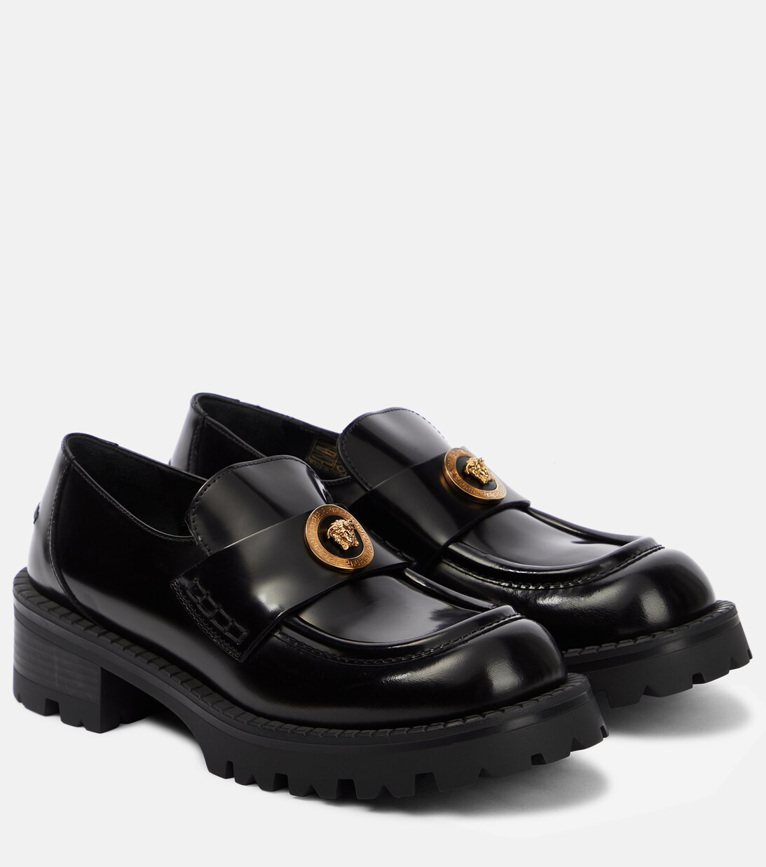 Medusa leather platform loafers | Mytheresa (INTL)