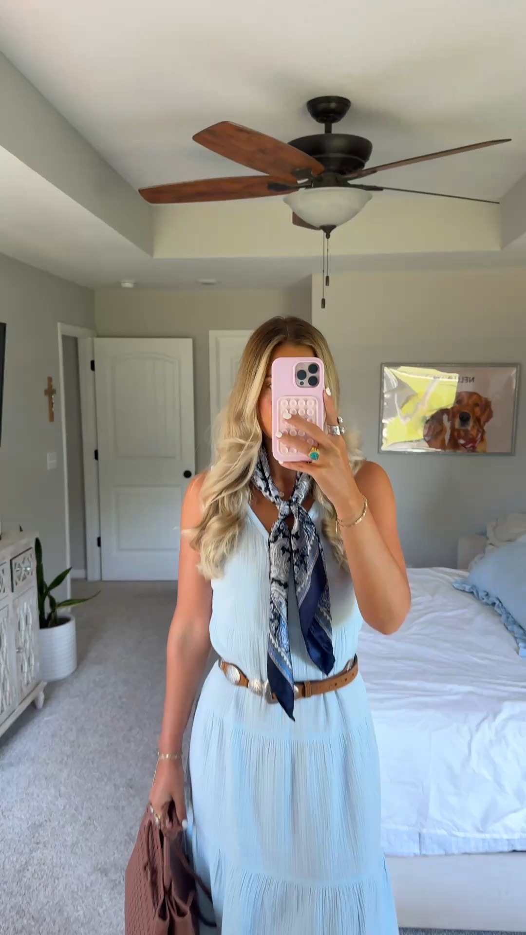 high quality capsule wardrobe pieces! perfect for church, the office, or a lounging summer day 🧺🌾 
size XS/nantucket blue in dress 
size small/ocean breeze in top 
size small/champagne in silk pants
#quincepartner @onequince
cognac in handbag 

#LTKItBag #LTKShoeCrush #LTKWorkwear