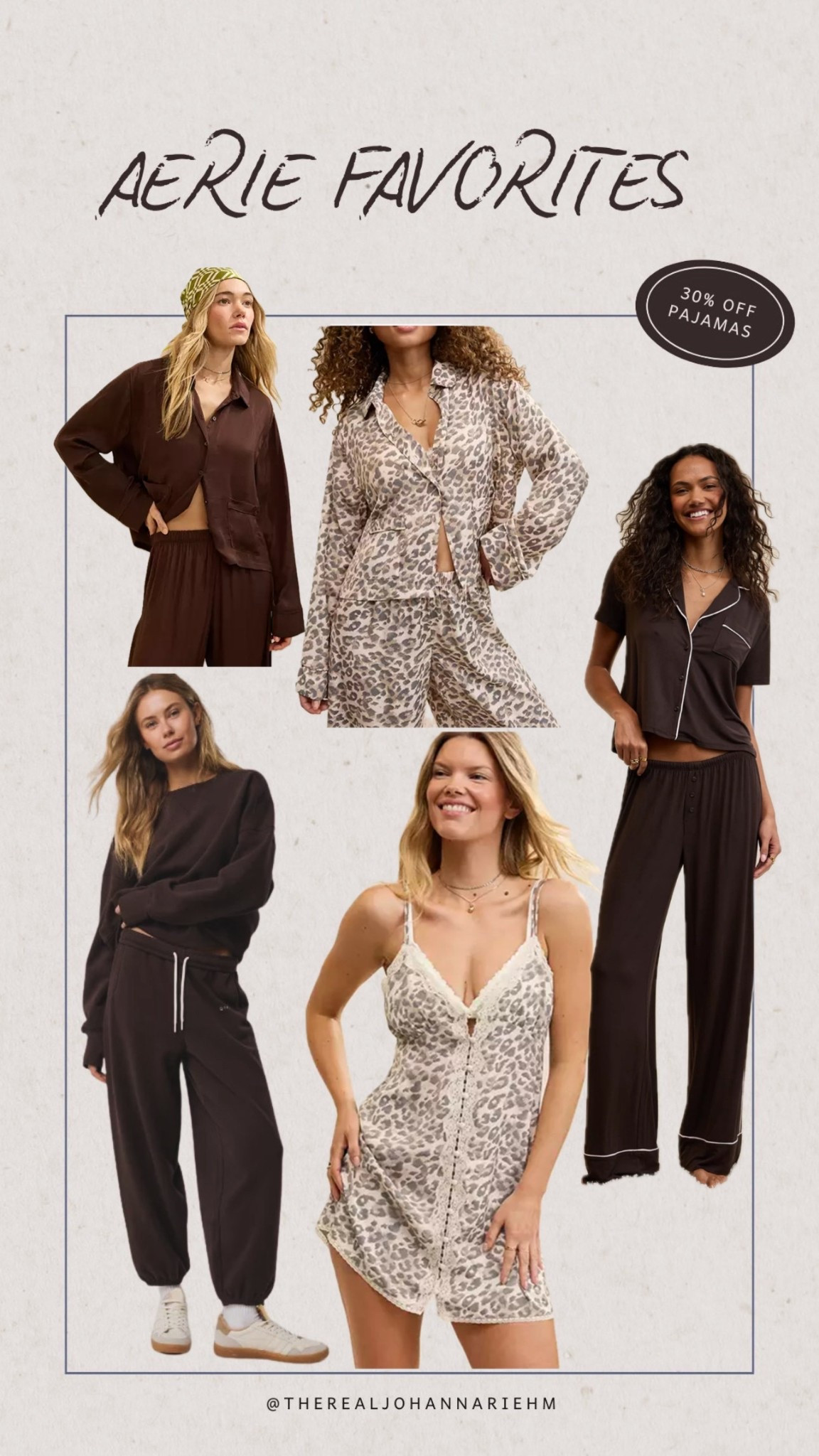 Favorite pajamas on sale! The leopard print is so beautiful in person 😳😍 Aerie has the SOFTEST clothing ever! I can’t resist cozy sleepwear! 

#LTKselfcare #LTKmorningroutine #LTKSeasonal