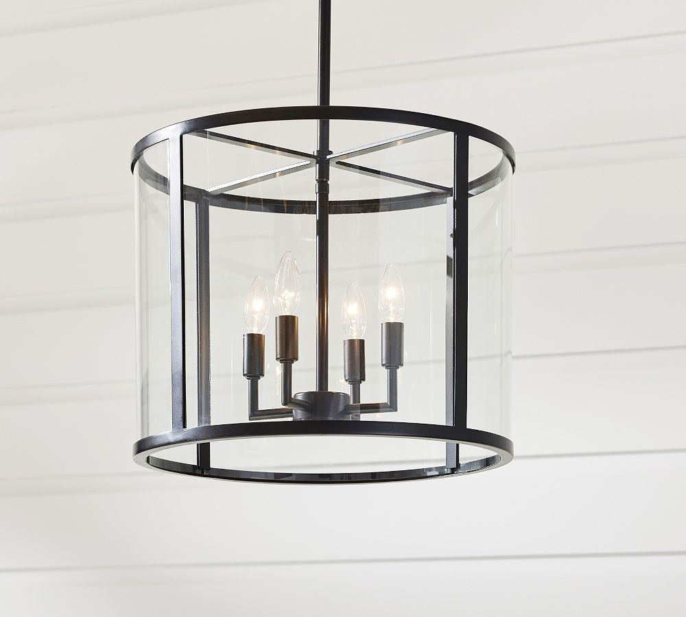 Manor Outdoor Round Glass & Iron Pendant | Pottery Barn (US)