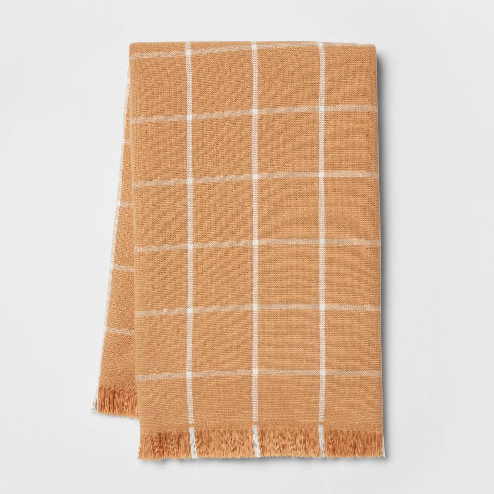 Cotton Terry Kitchen Towel with Fringe Light Orange - Threshold | Target