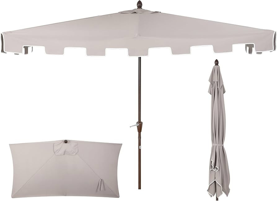 JONATHAN Y Half Umbrella UMB1200A Sidney 9 ft. Classic MidCentury Rectangular Market Patio with C... | Amazon (US)