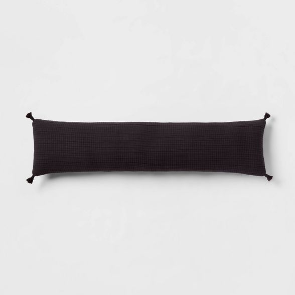 Lumbar Double Cloth Decorative Throw Pillow Black - Threshold&#8482; | Target