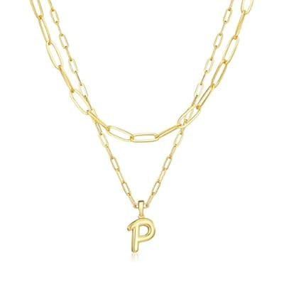 adoyi Christmas Gift Ideas for Women Hers Dainty 14K Gold Plated Heart Initial Necklaces Layered ... | Amazon (US)