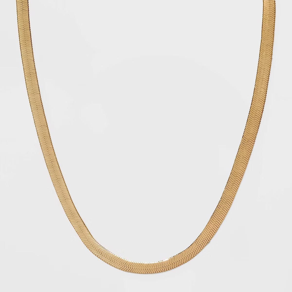 Herringbone Chain Necklace - A New Day™ Gold: Lobster Claw Clasp, 16" Brass Chain with 3" Exten... | Target