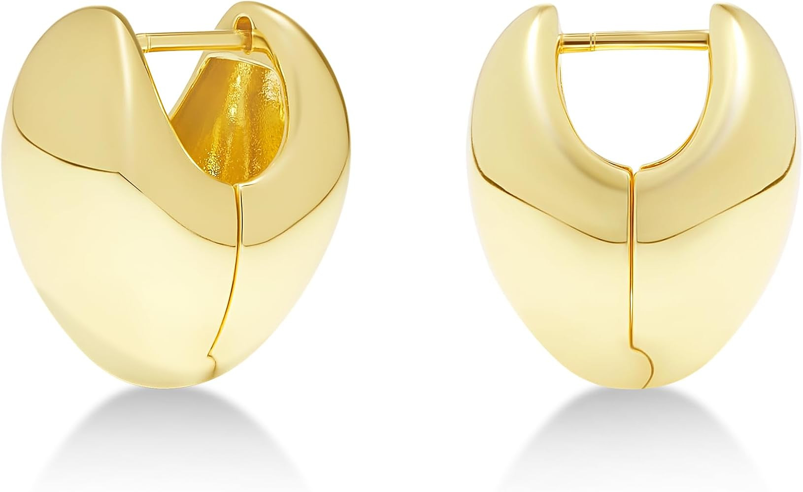 MILLA 14K Gold Plated Hoop Earrings | Small Silver Hoops | Thick Lightweight Chunky Hoop Earrings... | Amazon (US)