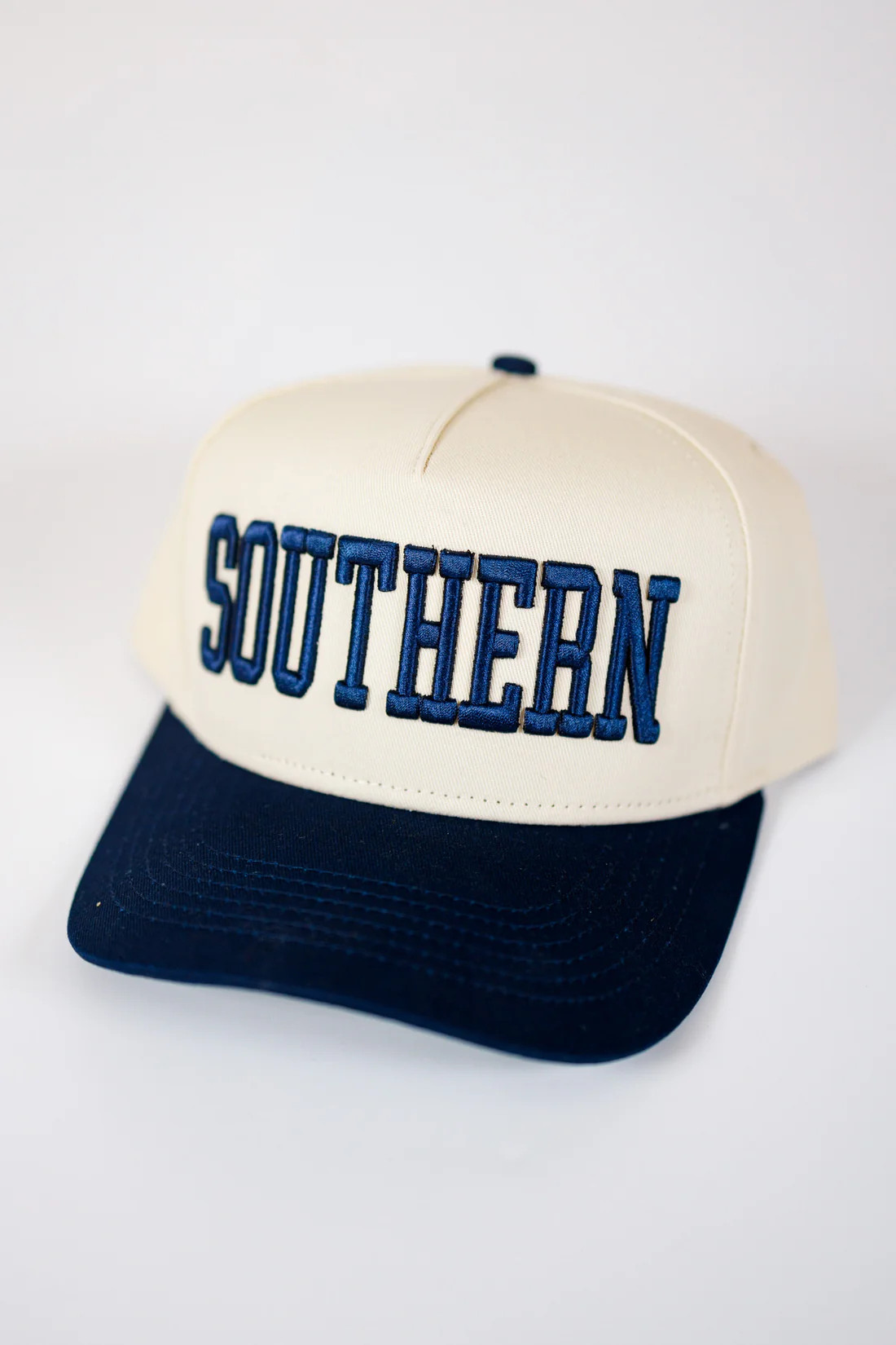 "SOUTHERN" Natural + Navy Hat | Jaxe + Grace Boutique