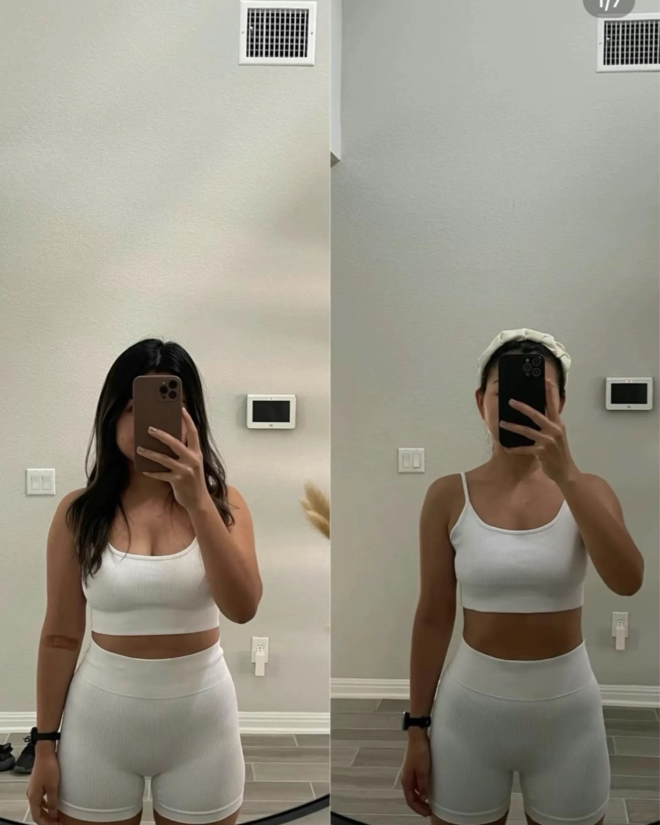 Things that helped me loose 10lbs in 3 months. And this beautiful white workout set kept me motivated. And of course diet(removed sugar, processed food and eating low carb dinners), plus intermittent fasting 16:8 and hit workouts 2x a week, 10K step everyday 

#LTKFindsUnder50 #LTKFitness #LTKActive