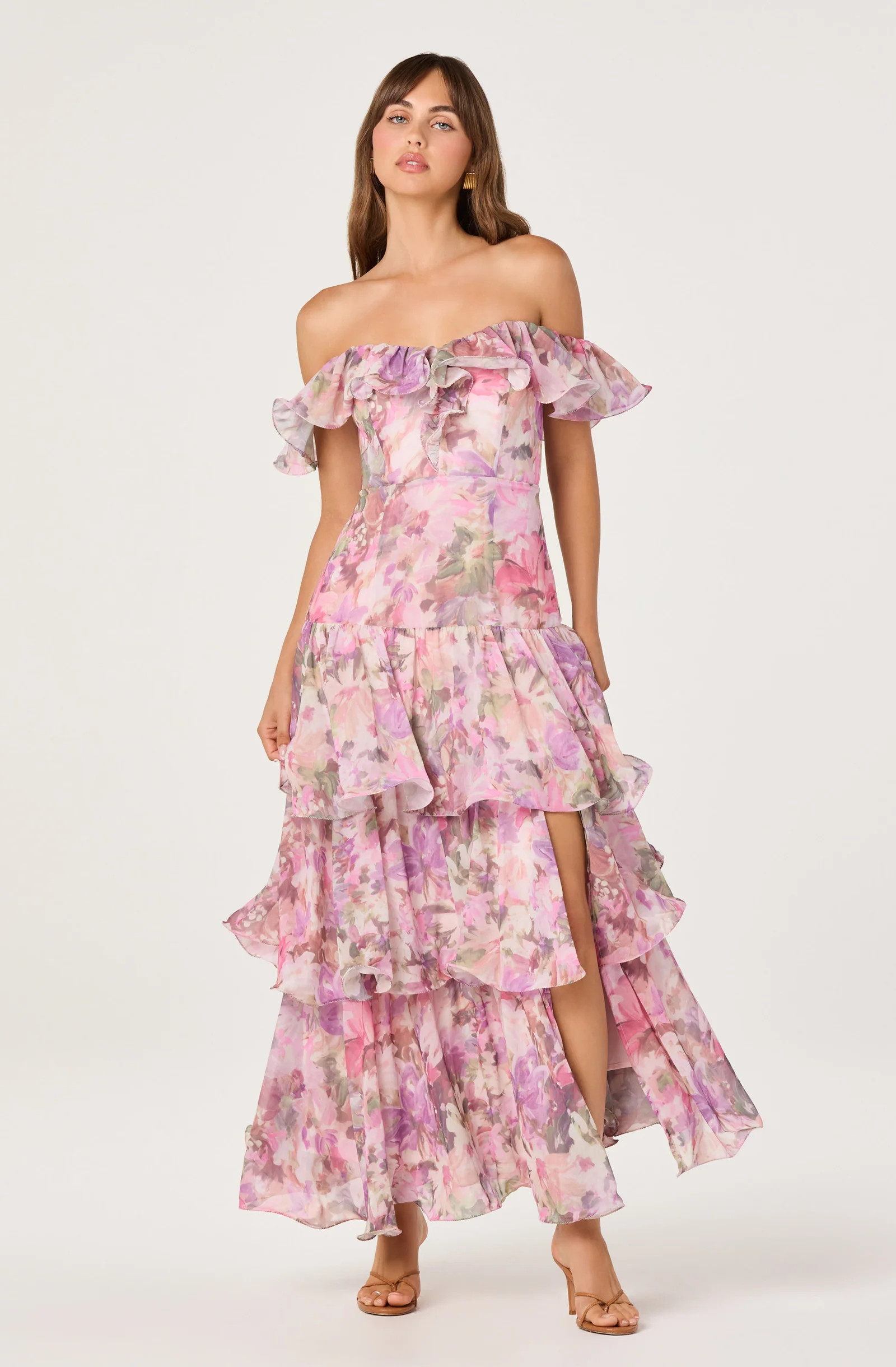 Wilder Off-the-Shoulder Chiffon Maxi Dress | ASTR The Label (US)