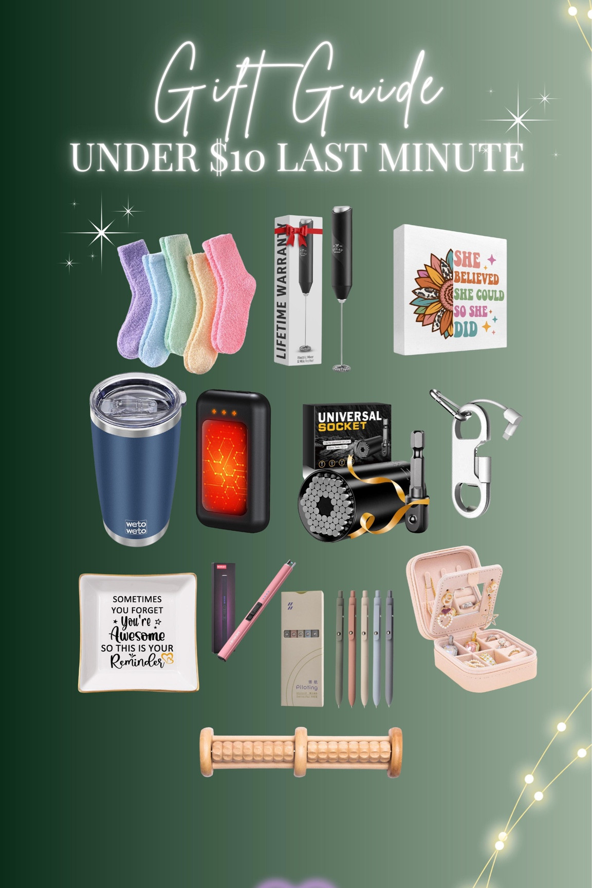 Under $10 and free 2 day shipping! I like to keep a handful of these items on hand for any last minute gifts! But also keep this list ready if you need something in a pinch! 

#LTKGiftGuide