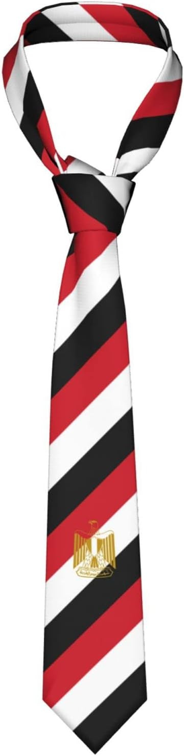 Egypt Flag Striped Necktie Men'S Neck Ties Mens Party Business Neckties Soft Skil Tie | Amazon (US)