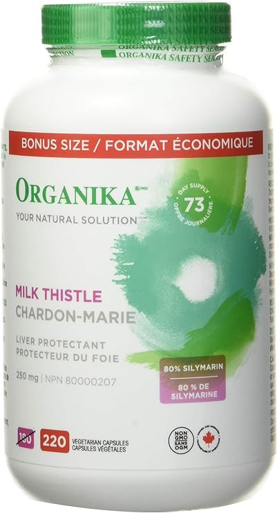 Organika Milk Thistle 250 Mg Bonus Size 220 count- Liver Protectant From Silymarin Seed- 220vcaps | Amazon (CA)