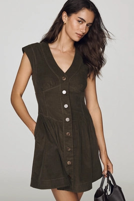 100% Cotton Corduroy Mini Dress | Anthropologie (US)