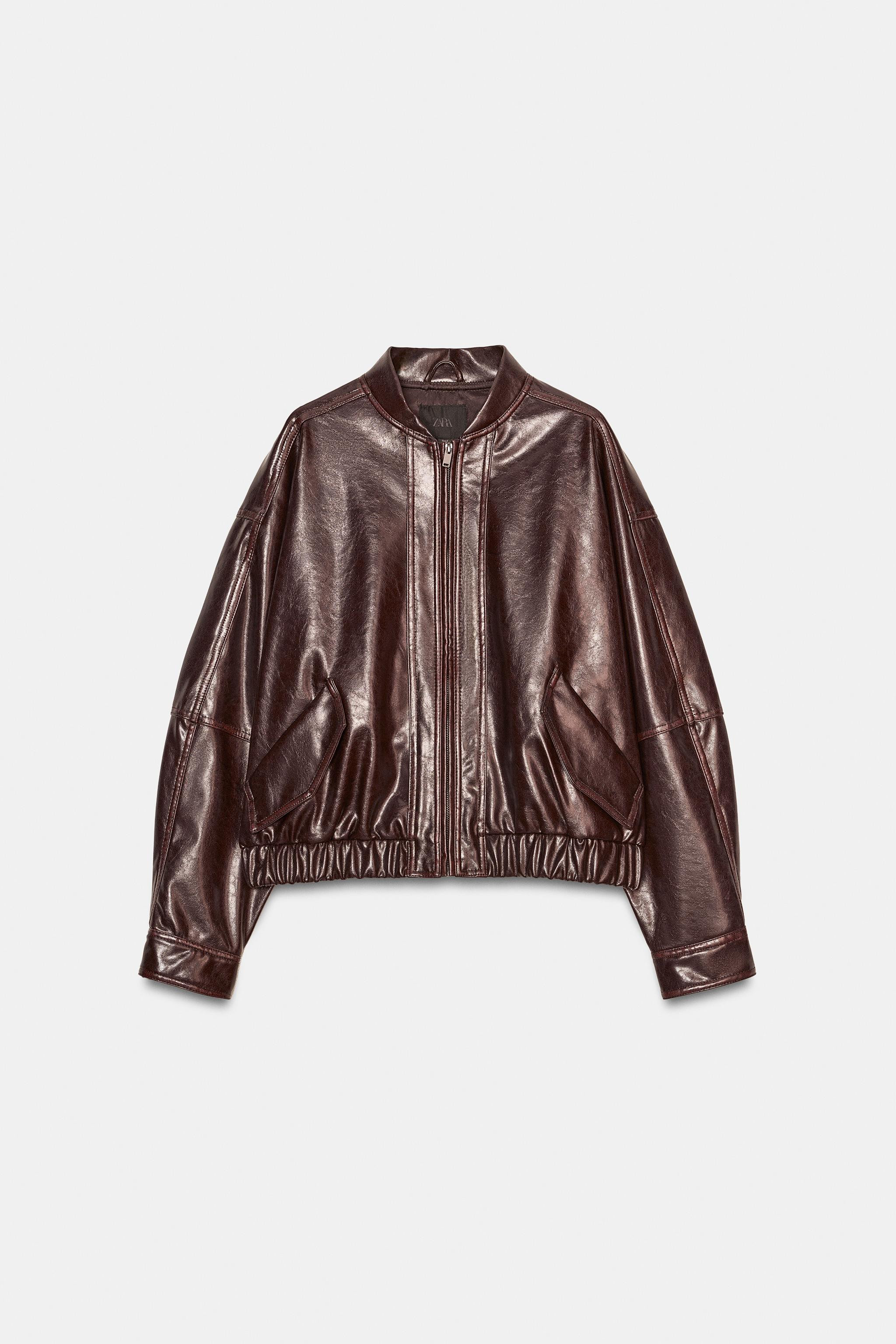 FAUX LEATHER BOMBER JACKET | Zara US