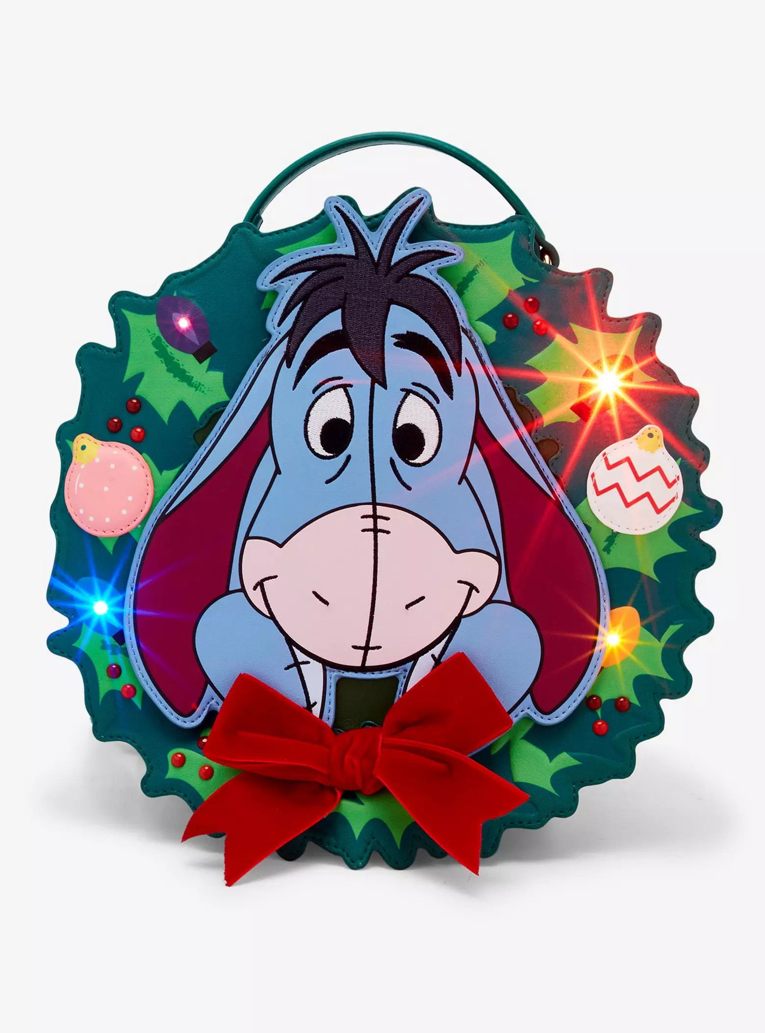 Our Universe Disney Winnie the Pooh Eeyore Holiday Wreath Convertible Light-Up Backpack — BoxLu... | BoxLunch