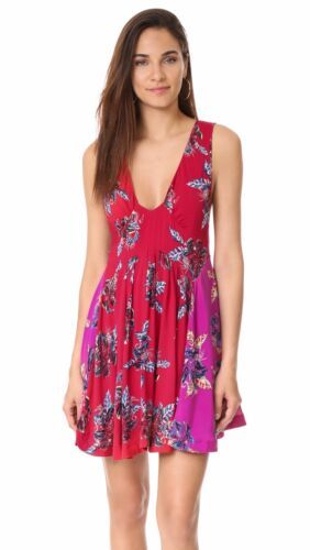 Details about   NWT Free People Mini Dress Thought I Was Dreaming Cherry Combo Size  M | eBay US