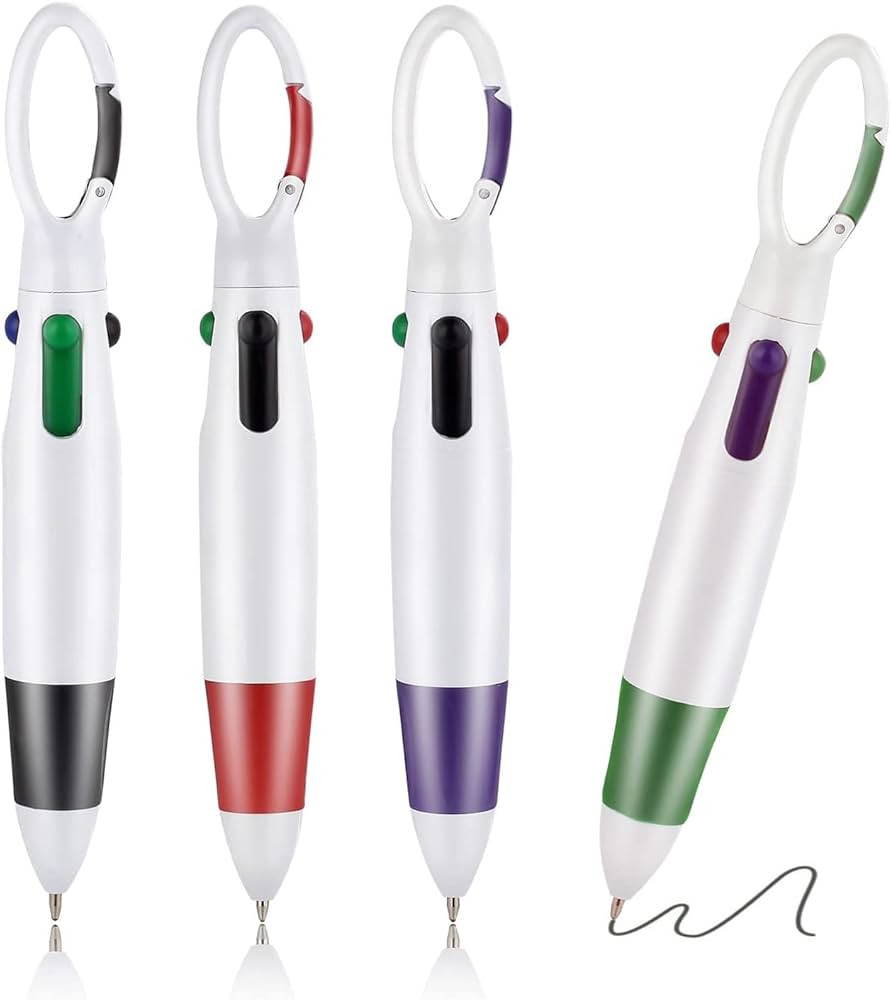 Retractable Shuttle Pens, 4 Count 4-in-1 Multicolor Ballpoint Pens 1.0mm Retractable Pens with Ca... | Amazon (US)
