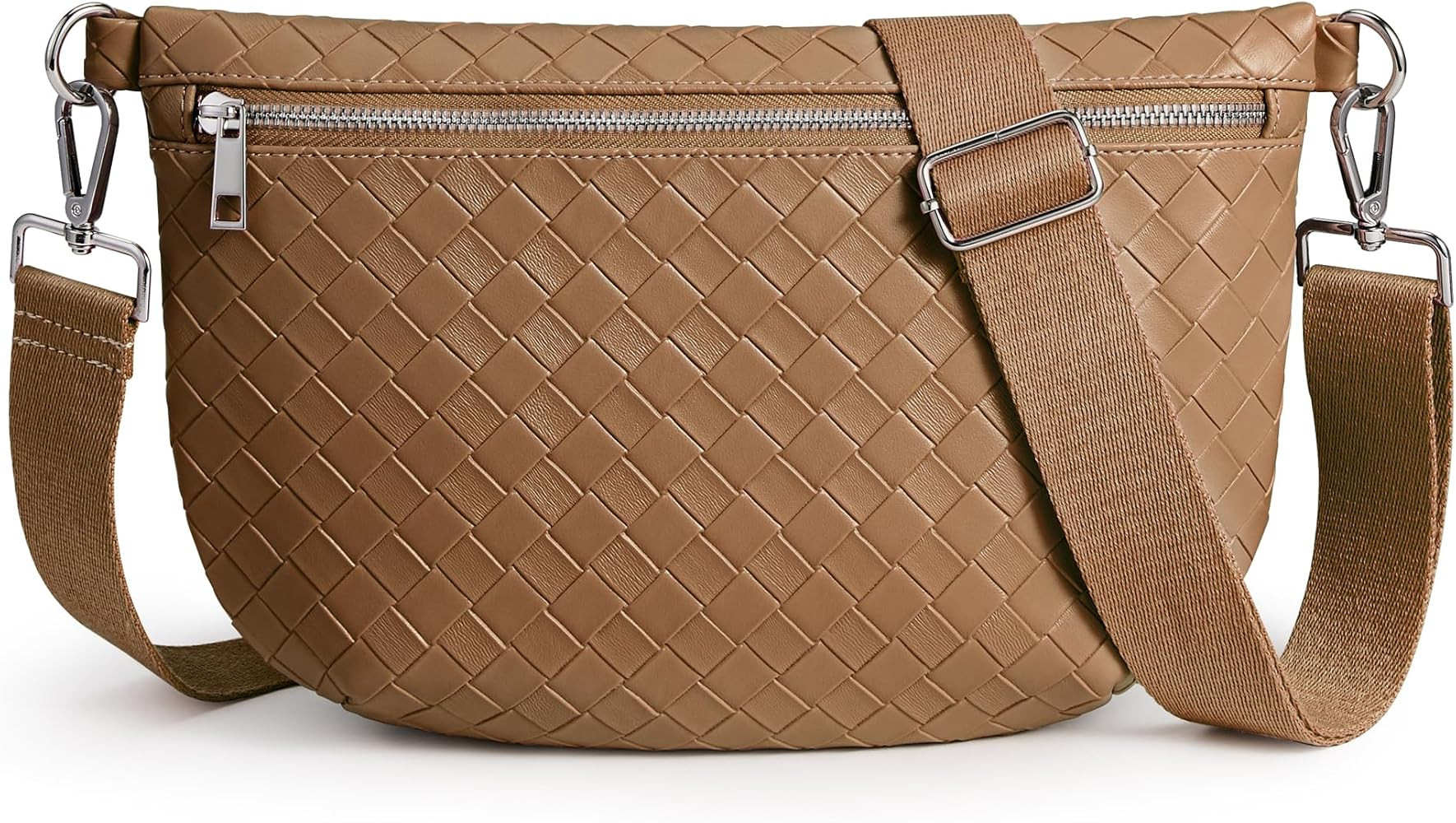 KALIDI Woven Crossbody Bags for Women Travel Vegan Leather Fanny Packs for Woman Cross Body Purse... | Amazon (US)