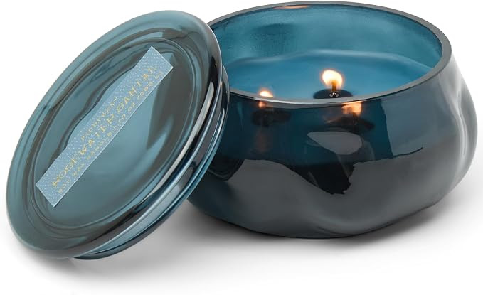 Paddywax Basalt Scented Candle, Rosewater Santal, 10 oz, Navy | Amazon (US)