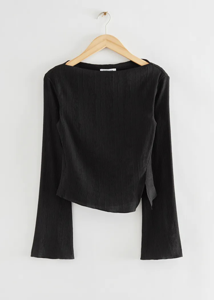 Cropped Asymmetric Frilled Top | & Other Stories US