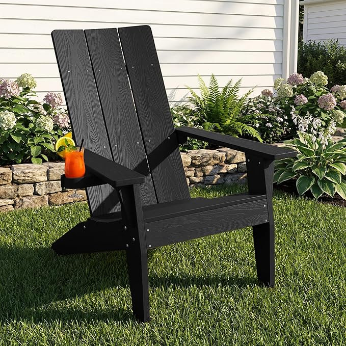 MXIMU Adirondack Chair Outdoor Patio: Oversized Modern Adirondack Chairs with Cup Holder - All-We... | Amazon (US)