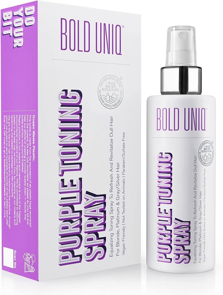 Blonde Toner Spray. Purple Leave In Toning Hair Treatment to Remove Brassy Surface Tones in Blond... | Amazon (US)