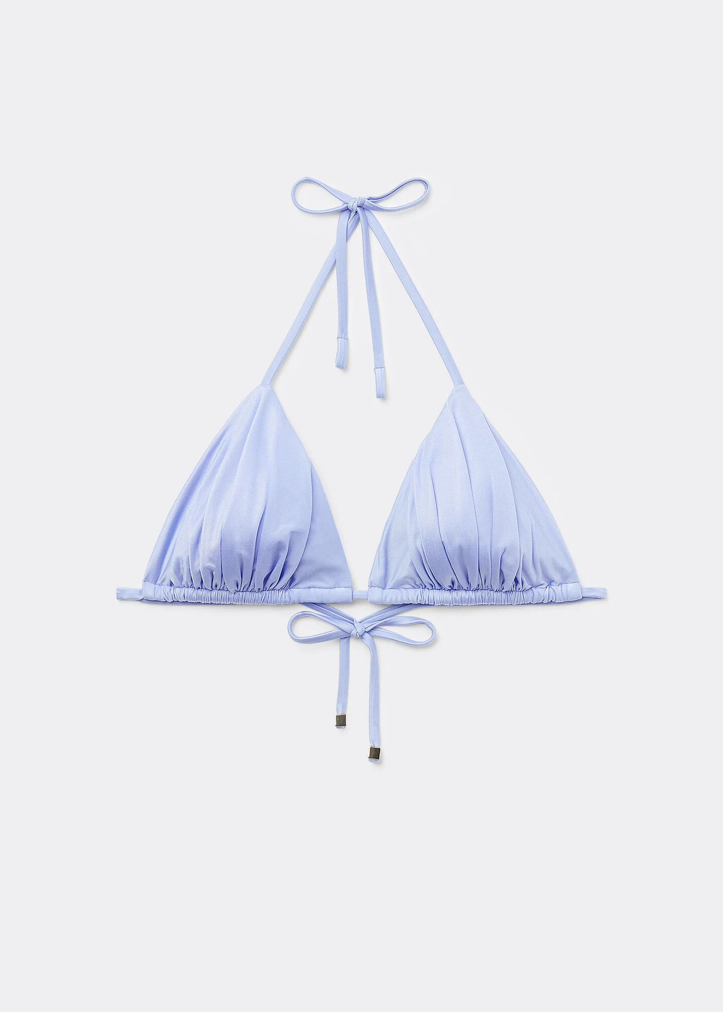 Shiny Satin Removable Padding Triangle Swimsuit Top | Calzedonia US
