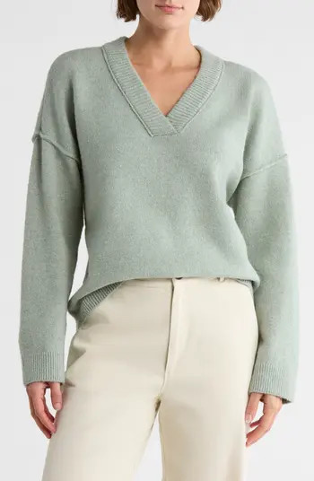 Melrose and Market Rib Trim V-Neck Sweater | Nordstromrack | Nordstrom Rack