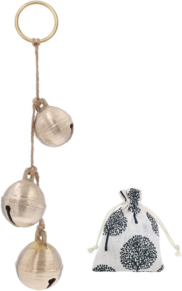 Brass Rustic Hanging Bells for Door Knob Decoration, Home Garden Decor Shopkeepers Bell on Rope (... | Amazon (US)
