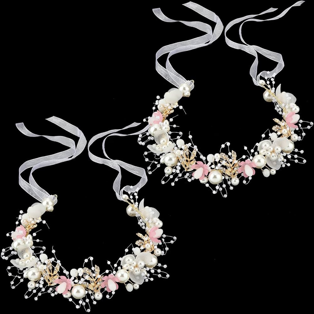 Retrowavy 2 Pcs Flower Girl Headpiece Rhinestone Crystal Wedding Headband Bridal Flower Headband ... | Amazon (US)