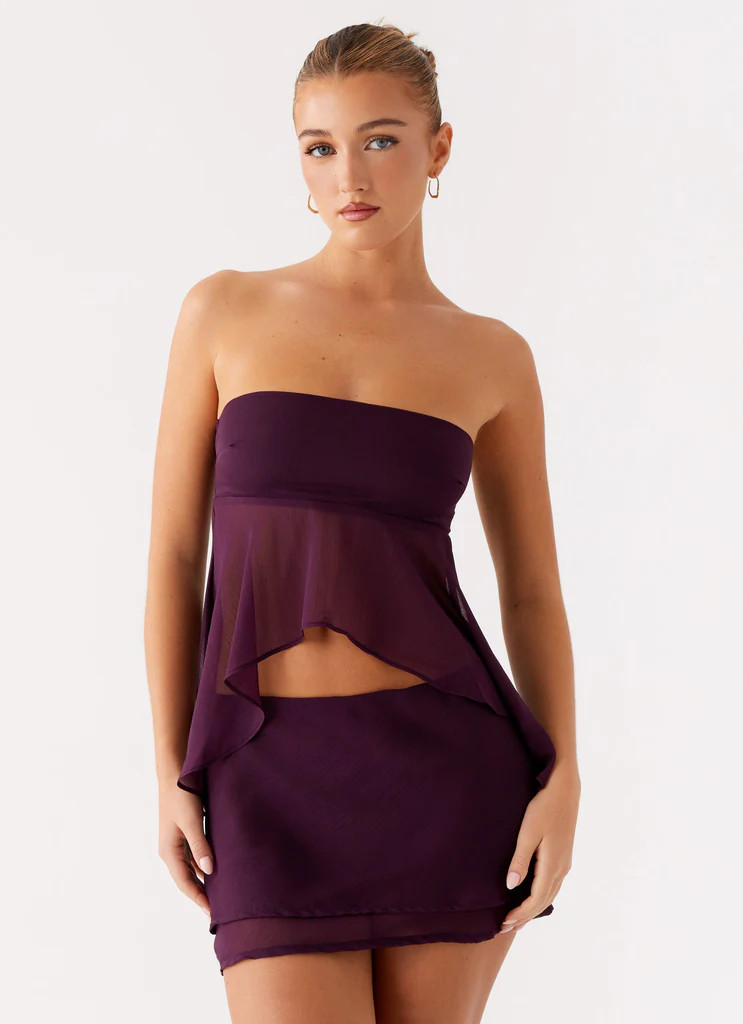 Caleb Mini Skirt - Plum | Peppermayo (Global)