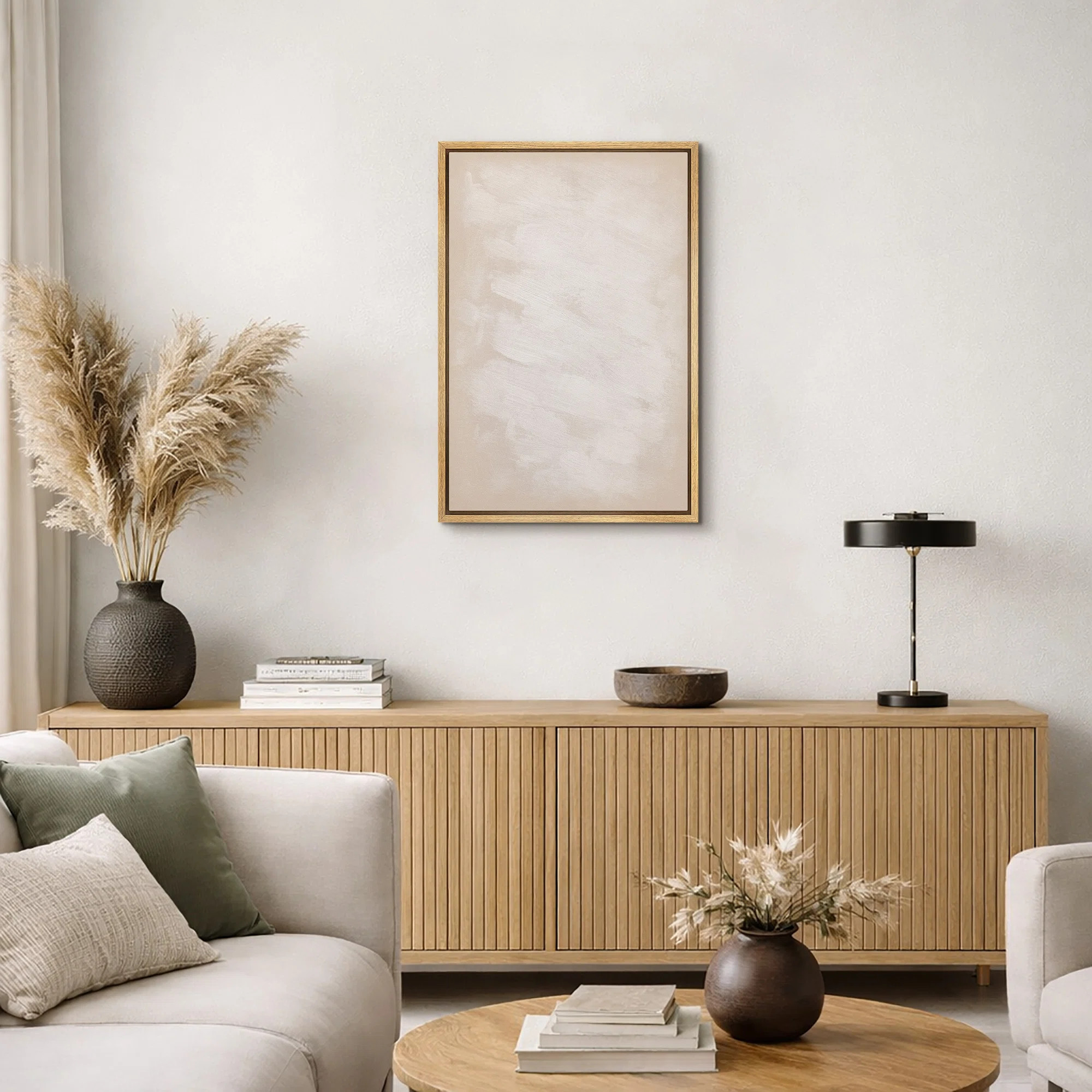 Minimalist Beige Abstract Artwork, Geometric Neutral Modern Bedroom or Study Decor Wall Pictures,... | Wayfair North America