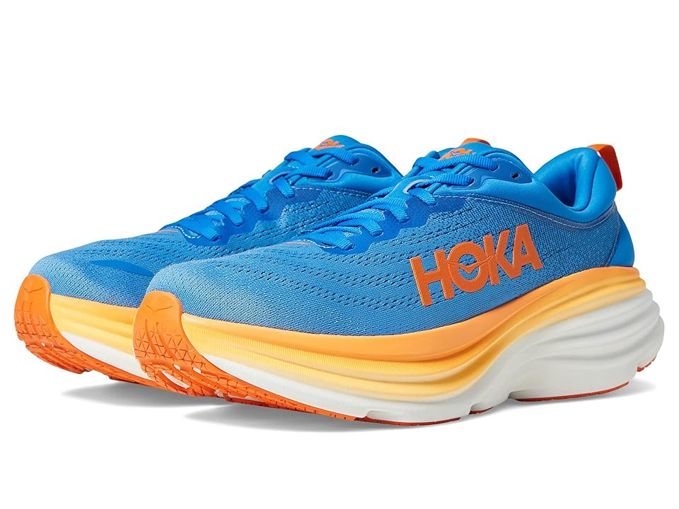 Hoka Bondi 8 (Coastal Sky/Vibrant Orange) Men's Shoes | Zappos