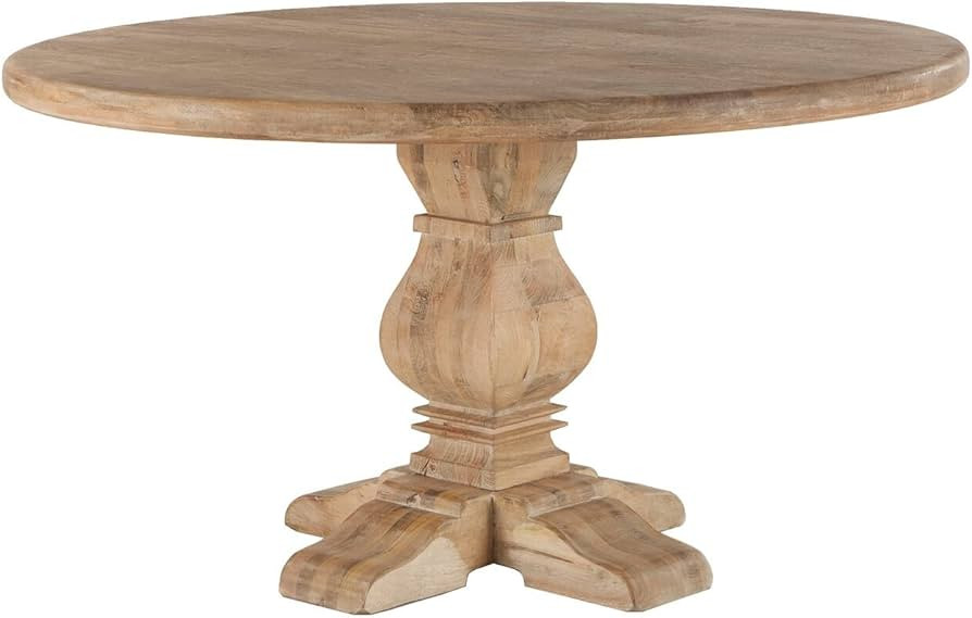 World Interiors Mango Wood Round Dining Table In Antique Oak | Amazon (US)