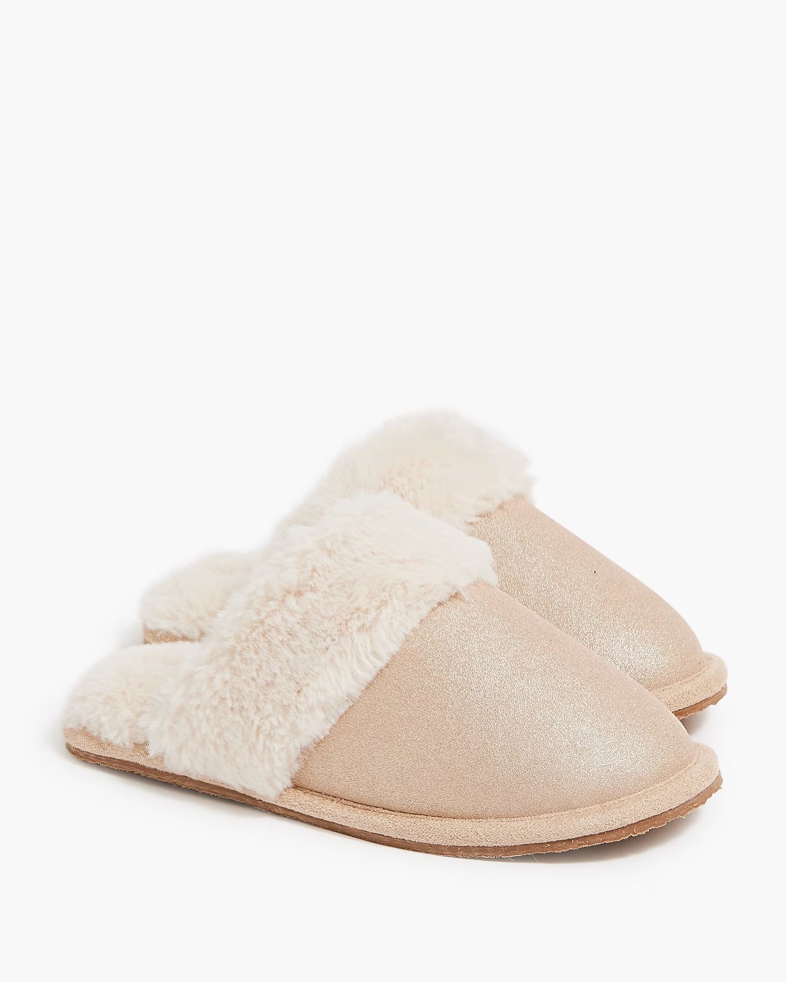 Girls' faux fur-lined slippers | J.Crew Factory