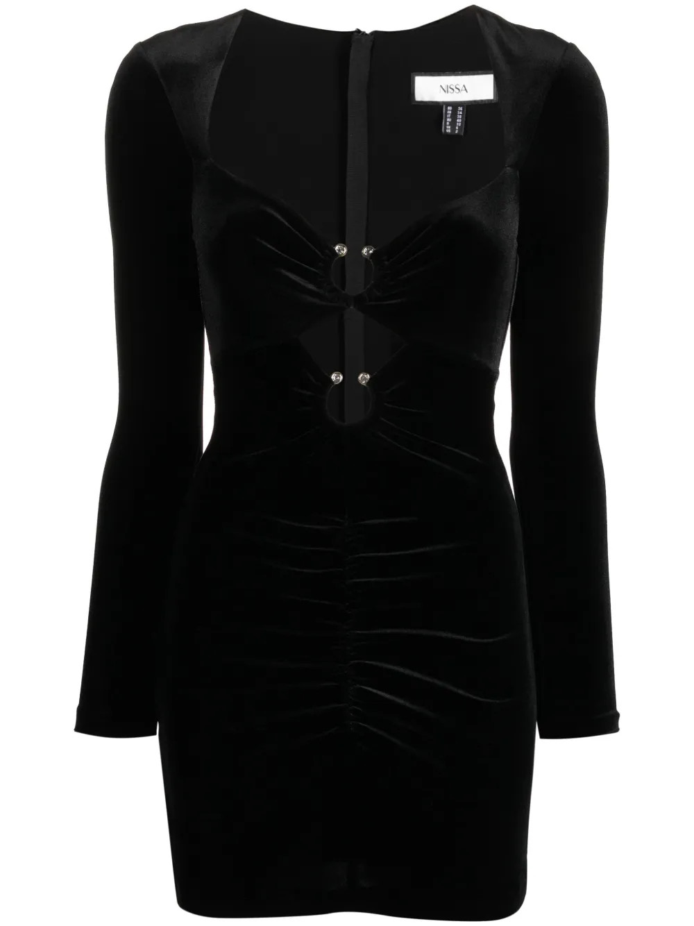 NISSA cut-out Velvet Minidress - Farfetch | Farfetch Global