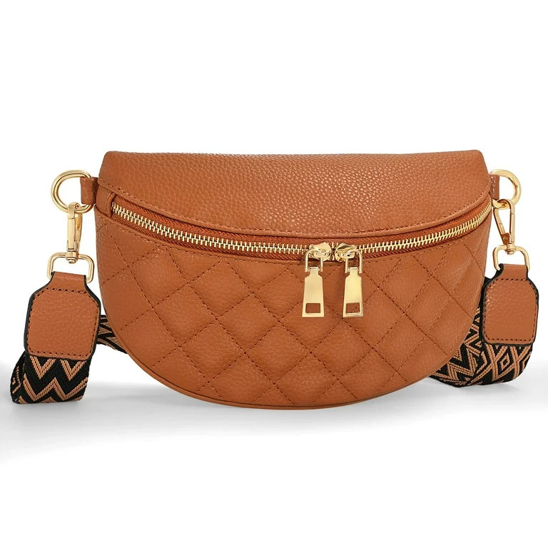 SUOSDEY Women Fashionable Fanny Packs Leather Belt Bag Theft Purse for Travel Camping | Walmart (US)