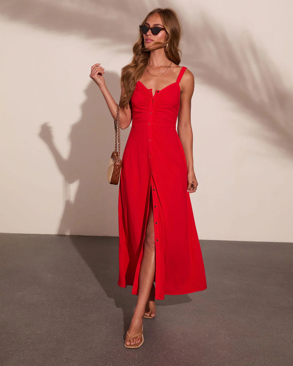 Coastal Firecracker Linen Blend Maxi Dress | VICI