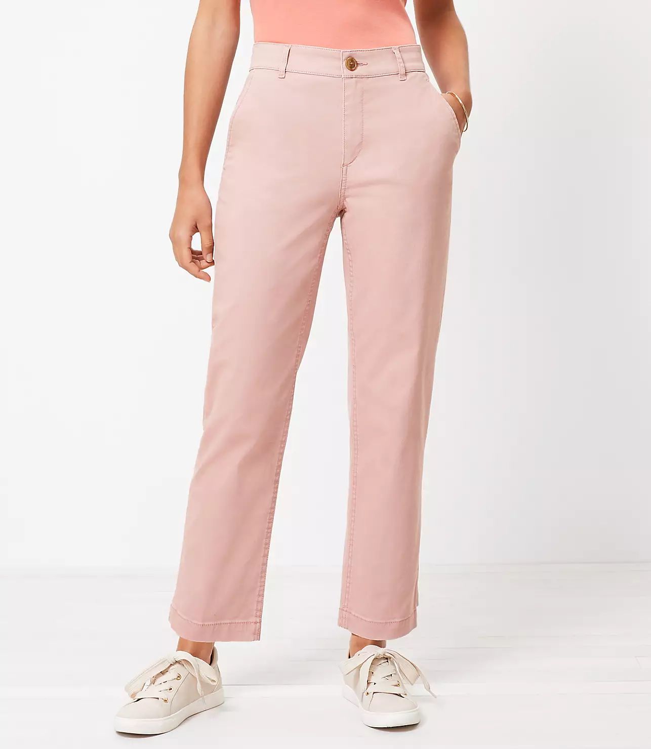 Perfect Straight Pants in Washed Twill | LOFT