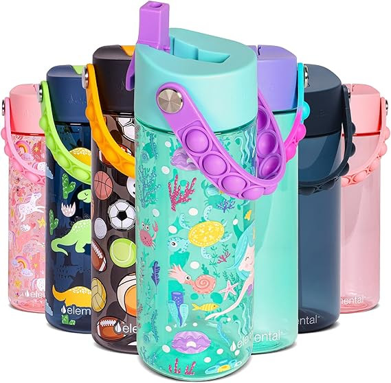 Elemental Leak Proof Water Bottles for Kids - Splash Kids Water Bottle for School with Fun Fidget... | Amazon (US)