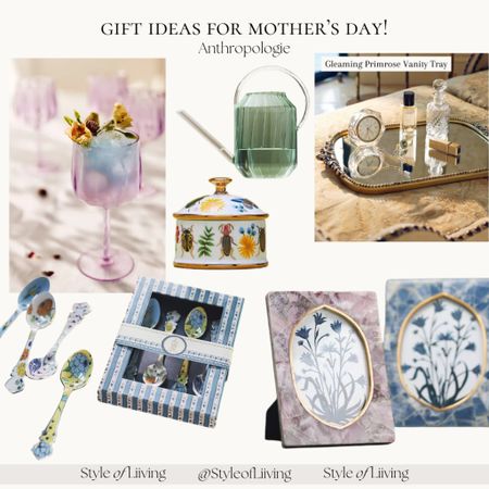 Mother’s Day gift ideas from Anthropologie! Picture frames, spoons, water can, wine glasses, trinket jewelry dishes, vanity trays.

#LTKfamily #LTKGiftGuide #LTKwedding