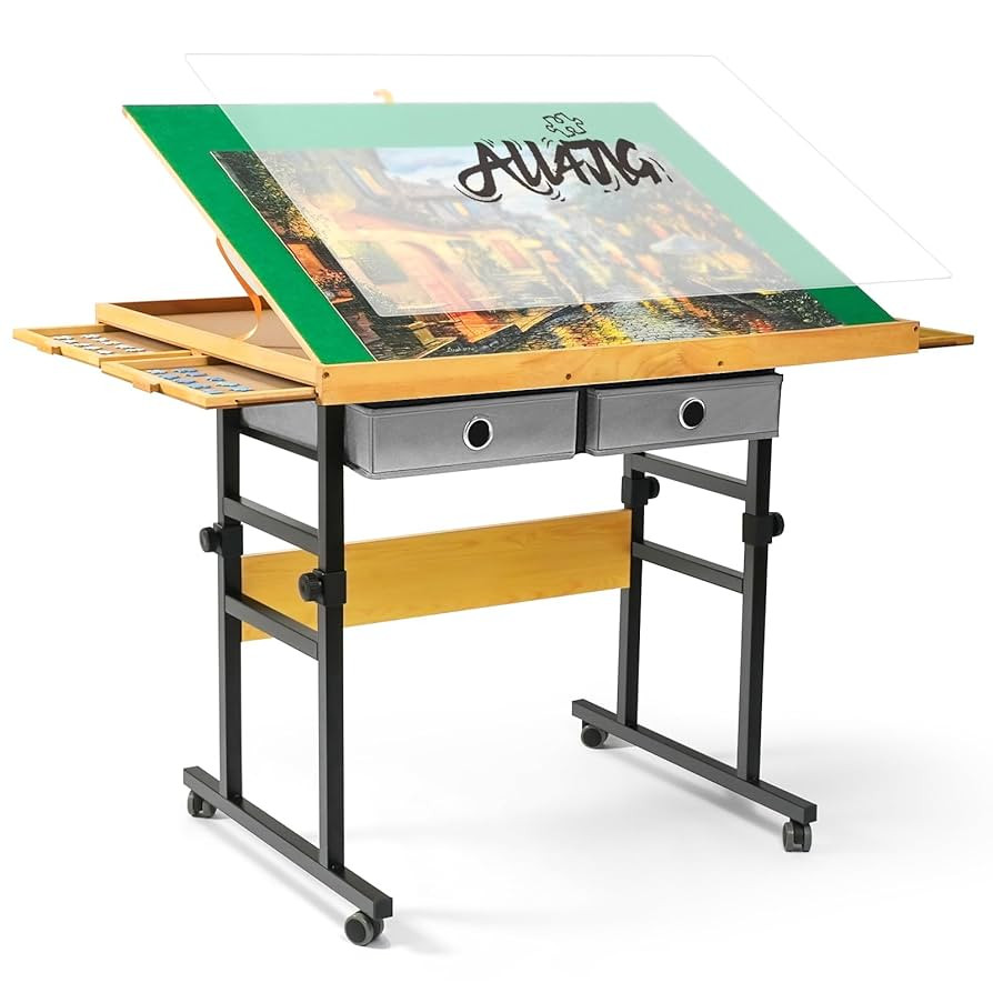 ALL4JIG 1500 Pieces Jigsaw Puzzle Table with Legs, 34.2"x25.2" Adjustable Puzzle Board for Adults... | Amazon (US)