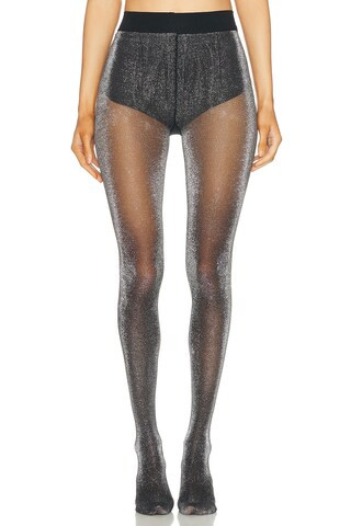 SWEDISH STOCKINGS Tora Shimmery Tights in Black | FWRD 