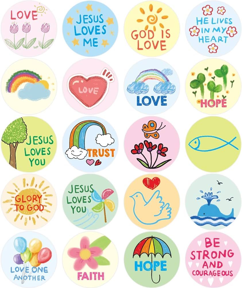 Kid-Drawn Christian Stickers Easter Religious Sticker for Kids Church Sunday School VBS Activitie... | Amazon (US)