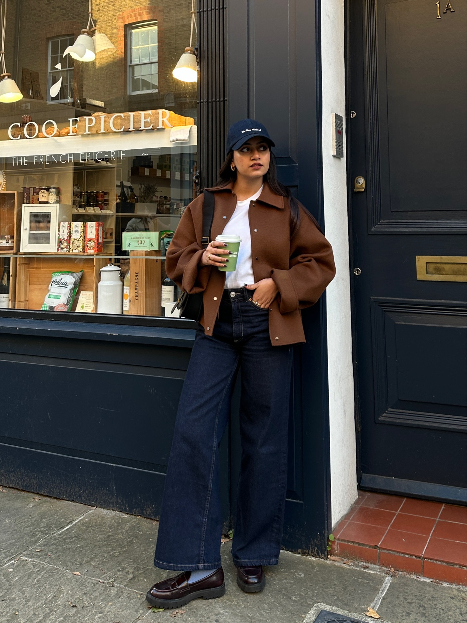 brown jacket, wool jacket, winter outfit, autumn outfit, massimo dutti wool jacket, dark blue denim, burgundy loafers 

#LTKautumn