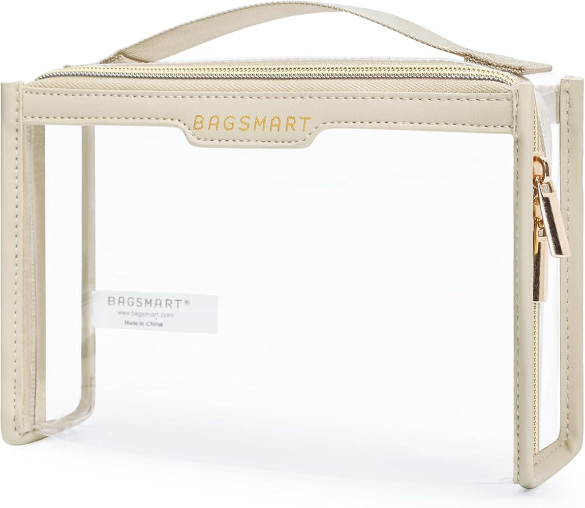 BAGSMART TSA Approved Toiletry Bag, Clear Travel Toiletry Bag, Makeup Cosmetic Pouch Bag for Wome... | Amazon (US)